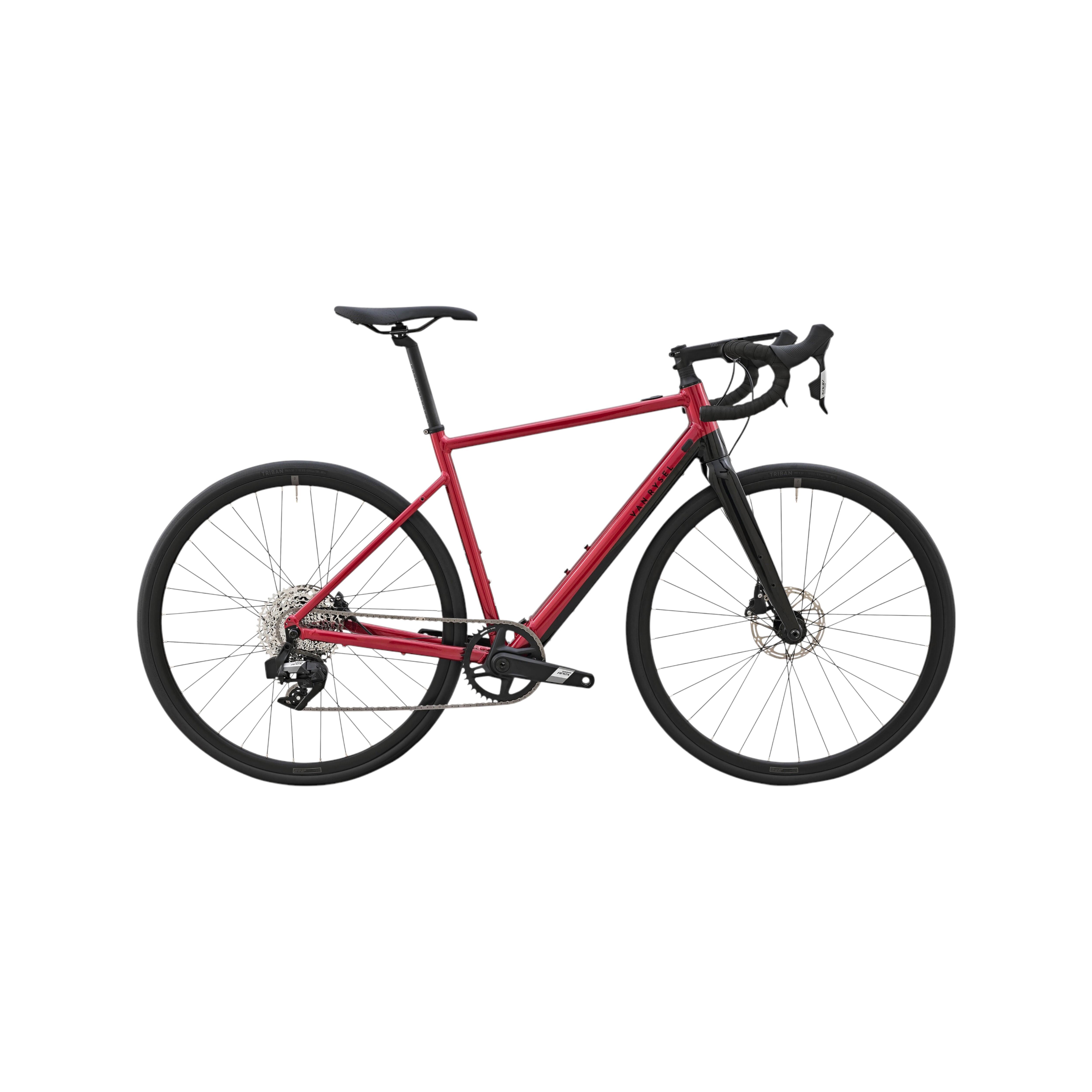 Velo de route a assistance electrique E EDR AF SRAM APEX AXS 1x12 rouge VAN RYSEL Decathlon